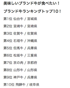 ブランド和牛ランキング